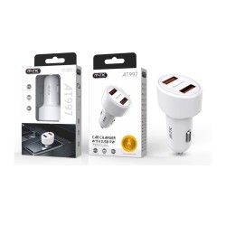 SMART CAR CHARGER WITH 2 USB 17W MTK WHITE SMART CAR CHARGER WITH 2 USB 17W MTK WHITE